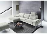 Ecksofa HOME AFFAIRE "Bellini bequem, Breite 297cm, Federkernunterfederung, L-Form", grau (hellgrau), B:297cm H:85cm T:90cm, Chenille (59, 7% Polyester, 34, 4% Polyacryl, 5, 9% Viskose), Sofas, Ecksofa, teilmotorische Relaxfunktion an 1 Element, klappbare Armlehnen