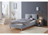 Polsterbett, grau, B:130cm H:98cm L:210cm, Bezug Bett: 100% Polyester;Bonnell-Federkernmatratze: 51% Polypropylen, 39% Polyester, 10% Baumwolle;Kaltschaummatratze: 100% Polyester, Bezug abnehm- und waschbar bis 60C, WESTFALIA SCHLAFKOMFORT, Betten, Polsterbett