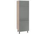 Kühlumbauschrank OPTIFIT "Bern", grau (basaltgrau, akaziefarben), B:60cm H:211,8cm T:58,4cm, Schränke, Kühlumbauschrank, 60 cm breit, 212 cm hoch, mit höhenverstellbaren Stellfüßen