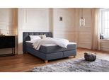 Boxspringbett HOME AFFAIRE "Harmones", grau (anthrazit), B:163cm L:210cm, Struktur (100% Polyester), Komplettbetten, Boxspringbett, in 3 Breiten, Härtegrad auch im Mix mit je 1 Matratze in H2 und H3