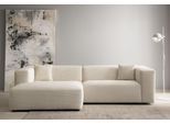 Ecksofa HOME AFFAIRE "BAKELS, L-Form in Cord oder Boucle-Stoff, moderne Couch", beige (hellbeige), B:267cm H:66cm T:163cm, Sofas, Ecksofa, wahlweise Recamiere rechts/links, bequemer Sitzkomfort