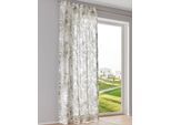 Gardine HEINE HOME Gr. 4, weiß, grau, B:135cm H:245cm, Polyester, Viskose, Gardinen, Gardine
