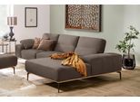 Ecksofa W.SCHILLIG "run, Designsofa mit tollem Sitzkomfort, L-Form", braun (stone w82), B:299cm H:88cm T:178cm, Longlife Xtra-Leder Z73: Naturwalkleder der Luxusklasse aus den erlesensten Rohhäuten. Hautstärke 1, 1 – 1, 3 mm;ROHLEDER Jacquard-Flachgewebe Q2 W60 (63% Polyester, 37% Polyacryl);ROHLEDER Chenille-Flachgewebe Q2 W77 (68% Polyacryl, 32% Polyester);Stoff S37 (100% Polyester), Sofas, Ecks