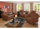 2-Sitzer HOME AFFAIRE "Trondheim", braun (cognac), B:163cm H:89cm T:90cm, Luxus-Microfaser Lederoptik (100% Polyester);Struktur weich ( 97% Polyester, 3% Baumwolle);Luxus-Microfaser ALTARA NUBUCK (100% Polyester), Sofas, 2-Sitzer, mit Federkern, Knopfheftung im Rücken