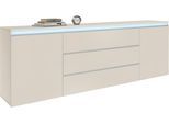Sideboard HOME AFFAIRE "Magic, Kommode, Schrank, Stauraumschrank", kaschmir matt, B:240cm H:81cm T:40cm, Sideboards, Sideboard, Hochwertiger Aluminiumgriff, 2 Türen, 3 Schubkästen,B/T/H 240×40×81 cm