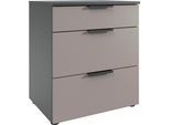 Nachtkommode WIMEX "Oxford by fresh to go, mit Schubladen, in 2 Größen", grau (grafit, saharagrau), B:54cm H:70cm T:41cm, Holzwerkstoff, Sideboards, Nachtkommode, Mit Soft-close Beschlägen