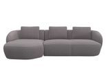Wohnlandschaft FLEXLUX "Torino, rund, L-Form, Sofa-Ecke mit Recamiere, Longchair-Sofa", braun (latte), B:276cm H:85cm T:146cm, Sofas, Wohnlandschaft, Modernes, organisches Sofa-Design, Kaltschaum, Wellenunterfederung