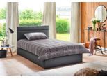 Polsterbett, grau (anthrazit), B:132cm L:212cm, Bezug Bett: Kunstleder;Bonnell-Federkernmatratze: 51% Polypropylen, 39% Polyester und 10% Baumwolle;Kaltschaummatratze: 100% Polyester, Bezug abnehm- und waschbar bis 60C, WESTFALIA SCHLAFKOMFORT, Betten, Polsterbett, inkl. Bettkasten bei Ausführung mit Matratze