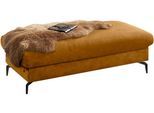 Polsterhocker W.SCHILLIG, gelb (brandy s37), B:141cm H:42cm T:70cm, Stoff S37 (100% Polyester): Luxus-Microfaser in Lederoptik, Hocker, Polsterhocker, Füße in Schwarz pulverbeschrichtet