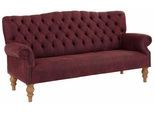 Chesterfield-Sofa HOME AFFAIRE "Lord", rot, B:188cm H:93cm T:84cm, Struktur fein (100% Polyester);Luxus-Microfaser Lederoptik (100% Polyester), Sofas, Chesterfield-Sofa, mit echter Chesterfield-Knopfheftung und Ziernägeln