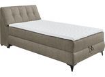 Boxbett ED EXCITING DESIGN "Atlantis", braun, B:125cm L:240cm, 100% Polyester, Komplettbetten, Boxbett, mit Bettkasten und Stauraum im Kopfteil