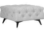Polsterhocker HOME AFFAIRE "Glynis", grau, B:80cm H:45cm T:80cm, Struktur (100% Polyester);Samtoptik (100% Polyester), Hocker, Polsterhocker, aufwändige Knopfheftung, moderne Chesterfield Optik, Fußfarbe wählbar