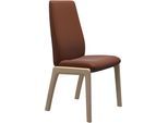 Polsterstuhl STRESSLESS "Laurel", braun (copper paloma, walnuss), B:57cm H:105cm T:60cm, Leder PALOMA: PALOMA ist ein durchgefärbtes Semianilin-Möbelleder mit natürlicher Narbung., Stühle, Polsterstuhl, High Back, Größe L, mit abgerundeten Beinen in Walnuss