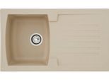 Einbauspüle RESPEKTA, beige (sandbeige), B:86cm H:20cm T:50cm, Verbundwerkstoff, Küchenspülen, Einbauspüle