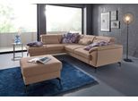 Ecksofa SIT & MORE "Percy L-Form", beige, B:270cm T:235cm, Sofas, Ecksofa, 15 cm Fußhöhe, Sitztiefenverstellung, wahlweise in 2 Fußfarben