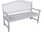 Gartenbank GARDEN PLEASURE "Singapur", weiß, B:150cm H:104cm T:62cm, Massivholz, Sitzbänke, Gartenbank, mit hochklappbarem Tisch