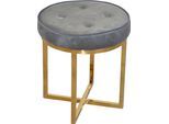 Polsterhocker HOME AFFAIRE, grau, B:42cm H:46cm T:42cm, Samtbezug 100% Polyester, Hocker, Polsterhocker