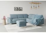 Ecksofa SIT & MORE "Sinatra L-Form", blau (hellblau), B:251cm H:85cm T:231cm, 90% Polyester, 10% Polyamid, Sofas, Ecksofa, optional mit Kopfteilverstellung und Armteilfunktion