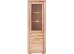 Vitrine OTTO HOME "DENIS75, 5 Fächer, Teilmassiv, 1 Tür mit Glaseinsatz, grifflos", beige (kernbuche teilmassiv), B:65cm H:190cm T:40cm, Holz teilmassiv, Schränke, Vitrine, B/T/H:65/40/190cm, Einlegeboden teilwese verstellbar, Kernbuche geölt.