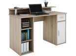 Schreibtisch BYLIVING "Diego", weiß (sonoma eiche, weiß, sonoma eiche, sonoma eiche), B:120cm H:88cm T:55cm, Tische, Schreibtisch, Breite 120 cm