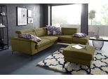 Ecksofa SIT & MORE "Percy L-Form", grün, B:270cm H:80cm T:235cm, Sofas, Ecksofa, 15 cm Fußhöhe, Sitztiefenverstellung, wahlweise in 2 Fußfarben