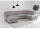 Wohnlandschaft HOME AFFAIRE "Glendale, U-Form", silber, B:321cm H:84cm T:193cm, 100% Polyester, Sofas, Wohnlandschaft, inkl. Kopfteilverstellung, wahlweise mit Vorziehsitz und Bettkasten