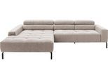 Ecksofa HOME AFFAIRE "Claya Move, L-Form, Kopf- & Rückenverstellung, Breite 293 cm", nature, B:293cm H:75cm T:226cm, 100% Polyester, Sofas, Ecksofa, Moderne Steppung, weicher Polsteraufbau & saugroboterfreundliche Höhe