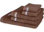 Handtuch Set ROSS "Sinfonie", grau (taupe), 5 Stk., Frottier, Frottier, Obermaterial: 100% Baumwolle, Handtuch-Sets, Handtuch Set, beinhaltet Handtücher, Badetuch und Gästetücher