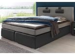 Boxspringbett "Rick", schwarz (1 (=schwarz, grau)), Liegefläche B/L: 180cm x 200cm, kein Härtegrad, Bonnell-Federkernmatratze, Das Kopfteil, die Obermatratze, die untere Box, die Nackenkissen und der Topper des Schlafzimmermöbels sind mit Strukturstoff (65% Polypropylen, 35% Polyester);Jersey Vlies aus 100% Polyester;Spiegelfläche des Toppers aus 100% Polyester, ATLANTIC HOME COLLECTION, Komplettb