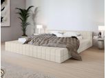 Bett HOME AFFAIRE "VENDY wahlweise mit Matratze und Topper, in 3 Breiten erhältlich", beige (hellbeige), B:242cm H:62cm L:222cm, 100% Polyester, Betten, Bett, Bettgestell mit Kopfteil und Bettkasten, mit/ohne Matratze (BFK/TFK)