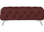 Polsterhocker HOME AFFAIRE "Amaury", rosa (rose), B:120cm H:45cm T:80cm, Struktur (100% Polyester);Samtoptik (100% Polyester), Hocker, Polsterhocker, Chesterfield-Optik, Breite 120cm, Fußfarbe wählbar