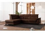 Ecksofa SIT & MORE "Astoria L-Form", braun (dunkelbraun), B:256cm H:91cm T:225cm, 100% Polyester, Sofas, Ecksofa, wahlweise mit motorischer Relaxfunktion