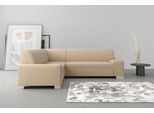 Ecksofa DOMO COLLECTION "Anzio in kubischer Formensprache, flache Armlehnen, L-Form", braun (cappucino), B:259cm H:85cm T:191cm, Sofas, Ecksofa, Wahlweise mit Bettfunktion und Federkern für hohen Sitzkomfort