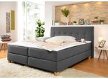 Boxspringbett HOME AFFAIRE "Calloway", grau (anthrazit), B:168cm L:218cm, Komplettbetten, Boxspringbett, inkl. Topper, XXL-Ausführung, in 4 Farben, 5 Breiten, 3 Matratzenarten