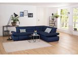 Ecksofa HOME AFFAIRE "Avesa L-Form", blau (dunkelblau), B:275cm H:80cm T:211cm, 100% Polyester, Sofas, Ecksofa, Wahlweise mit Arm- und Bettfunktion, B/T/H: 275/211/80 cm