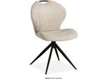 Esszimmerstuhl OMG DESIGN "River", beige (natural, schwarz, natural), B:55cm H:86,7cm T:60,5cm, Polyester, Stühle, Esszimmerstuhl, Drehstuhl mit auto-return, mit Handgriff