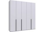 Kleiderschrank WIMEX "Mugano,in 5 Breiten,2 Höhen,2 Tiefen, viele Farben, Made in Germany", weiß, griffe schwarz, B:225cm H:236cm T:58cm, Holzwerkstoff, Schränke, Kleiderschrank, mit langen Griffen aus Metall, mit oder ohne Spiegel