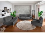 Polstergarnitur HOME AFFAIRE "Drago elegant und zeitlos, komfortabel, moderne Formensprache", grau (anthrazit), H:81cm T:90cm, 100% Polyester, Sitzmöbel-Sets, Polstergarnitur, Set 3-2-1, bequem, verschiedene Bezüge, inkl. 2 Zierkissen