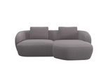 Wohnlandschaft FLEXLUX "Torino, rund, L-Form, Sofa-Ecke mit Recamiere, Longchair-Sofa", braun (latte), B:217cm H:85cm T:146cm, 100% Polyester, Sofas, Wohnlandschaft, OTTOs Choice, organisches Sofa-Design, Kaltschaum, Wellenunterfederung