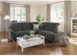 Ecksofa HOME AFFAIRE "Boston L-Form", grau, B:272cm, Struktur (100% Polyester);Luxus-Microfaser Florence (100% Polyester);Chenille (100% Polyester);NaturLEDER (reines Rindsleder), Sofas, Ecksofa, Kopfteilverstellung an jeder Sitzfläche, wahlweise Relaxfunktion