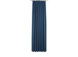 Vorhang WIRTH "Umea" Gr. 4, blau (dunkelblau), B:132cm H:245cm, Jacquard, Polyester, Gardinen, Vorhang