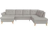 Wohnlandschaft SIT & MORE "Göteborg", grau (light grau), B:327cm H:90cm T:226cm, Sofas, Wohnlandschaft, inkl. Sitztiefenverstellung, wahlweise mit Bettfunktion & Bettkasten