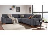 Ecksofa DOMO COLLECTION "Incanto kubische Formensprache, komfortabel, flache Armlehnen, L-Form", grau (dunkelgrau), B:260cm H:81cm T:260cm, Sofas, Ecksofa, ohne Bettfunktion, Stellmaße: 260/260cm