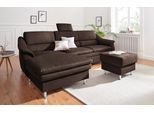 Ecksofa SIT & MORE "Cardoso L-Form", braun (dunkelbraun), B:264cm H:90cm T:162cm, Luxus-Microfaser 2 (100% Polyester);Luxus-Microfaser ALTARA NUBUCK (100% Polyester);Luxus-Microfaser 1 (100% Polyester), Sofas, Ecksofa, mit Federkern, wahlweise mit Bettfunktion