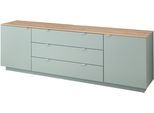 TV-Schrank INNOSTYLE "Core, TV Sideboard Stellmaß B/H/T 240x77x44 cm", grün, B:240cm H:77cm T:44cm, FSC-zertifizierter Holzwerkstoff, Schränke, TV-Schrank, TV Sideboard mit 2 Holztüren und 3 Schubkästen mit Doppelzarge
