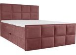 Boxspringbett HOME AFFAIRE "Timeo", rot (burgunderrot), B:141cm L:210cm, Komplettbetten, Boxspringbett, in den Breiten 120,140,160 & 180 cm erhältlich