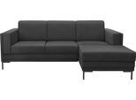 Ecksofa "LOOKS VII L-Form", grau (anthrazit), B:214cm H:82cm T:146cm, 100% Polyester, LOOKS BY WOLFGANG JOOP, Sofas, Ecksofa, klare Linien, edles Design