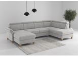 Wohnlandschaft HOME AFFAIRE "Glendale, U-Form", silber, B:321cm H:84cm T:193cm, 90% Polyester, 10% Polyamid, Sofas, Wohnlandschaft, inkl. Kopfteilverstellung, wahlweise mit Vorziehsitz und Bettkasten