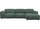 Ecksofa FLEXLUX "Lucera bequem und komfortabel durch hochwertigen Sitzaufbau, L.Form", grün (dusty grün), B:284cm H:73cm T:171cm, 85% Polyester/15%Polyamide, Sofas, Ecksofa, modern & anschmiegsam, Kaltschaum, Stahl-Wellenunterfederung