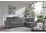 Ecksofa EXXPO - SOFA FASHION "Monte, Kopfteile verstellbar, optional mit Bettfunktion & Bettkasten", grau (anthrazit), B:254cm H:100cm T:182cm, Sofas, Ecksofa, L- Form, mit Kopfteilverstellung, optional Bettfunktion und Bettkasten